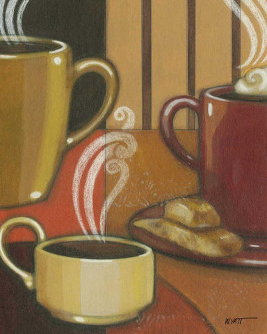 Another Cup III White Modern Wood Framed Art Print with Double Matting by Wyatt Jr., Norman