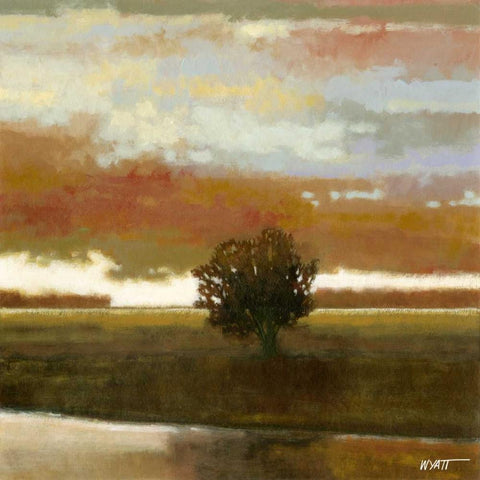 Painted Sky I Gold Ornate Wood Framed Art Print with Double Matting by Wyatt Jr., Norman