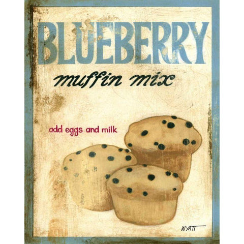 Blueberry Muffin Mix White Modern Wood Framed Art Print by Wyatt Jr., Norman