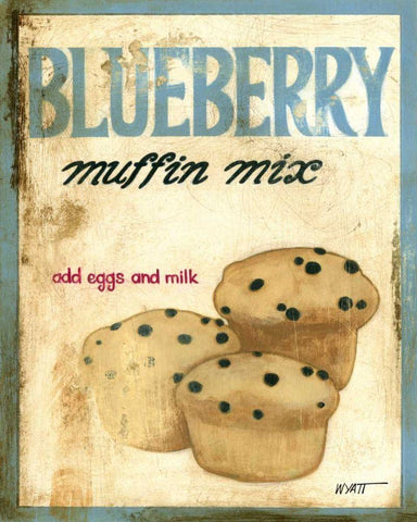 Blueberry Muffin Mix White Modern Wood Framed Art Print with Double Matting by Wyatt Jr., Norman