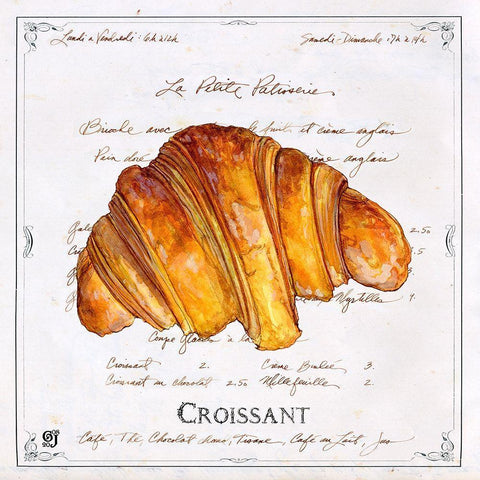 Croissant Black Modern Wood Framed Art Print with Double Matting by Joyner, Ginny