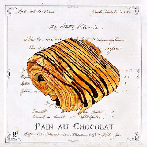 Pain au Chocolat White Modern Wood Framed Art Print by Joyner, Ginny