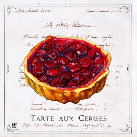 Tarte aux Cerises Black Modern Wood Framed Art Print by Joyner, Ginny