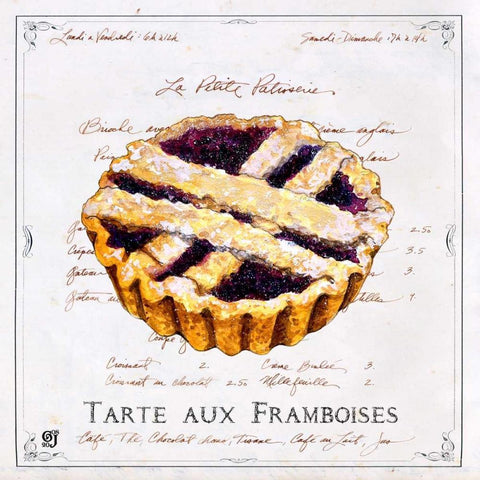 Tarte aux Framboises Black Modern Wood Framed Art Print by Joyner, Ginny