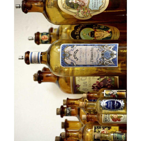 French Perfume Bottles III Black Modern Wood Framed Art Print with Double Matting by Gray, Madelaine