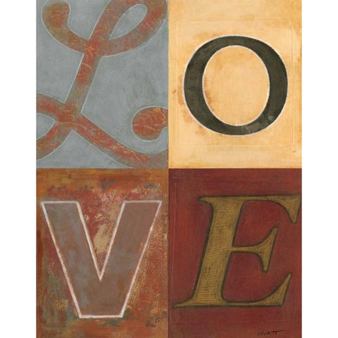 Love White Modern Wood Framed Art Print by Wyatt Jr., Norman
