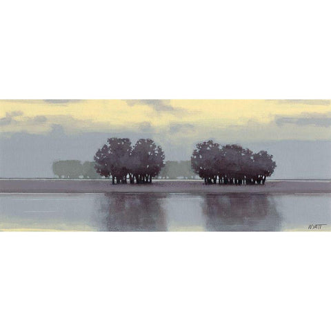 Lake Amethyst II Black Modern Wood Framed Art Print with Double Matting by Wyatt Jr., Norman