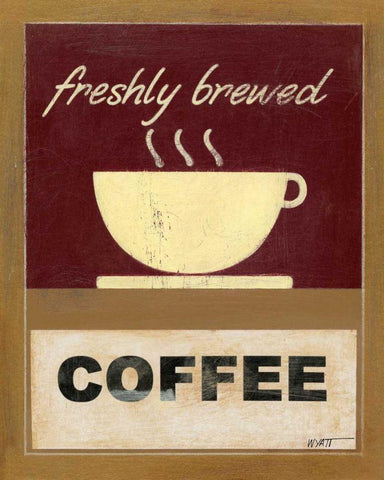 Hot Coffee I White Modern Wood Framed Art Print with Double Matting by Wyatt Jr., Norman