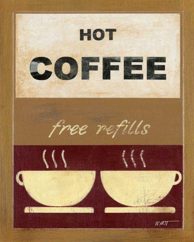 Hot Coffee II White Modern Wood Framed Art Print with Double Matting by Wyatt Jr., Norman