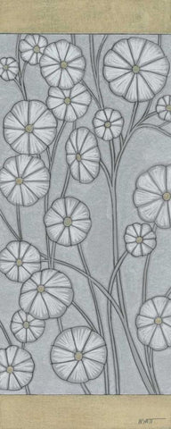 Shimmering Daisies I White Modern Wood Framed Art Print with Double Matting by Wyatt Jr., Norman