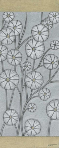 Shimmering Daisies II White Modern Wood Framed Art Print with Double Matting by Wyatt Jr., Norman