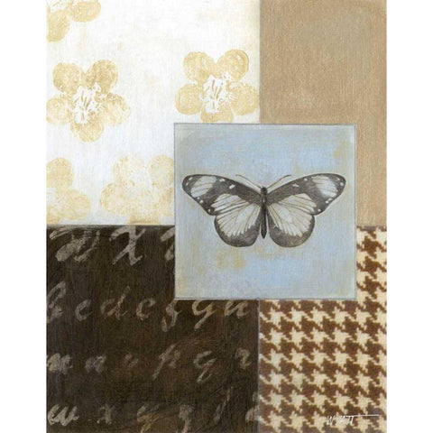 Chic Butterfly I Black Modern Wood Framed Art Print with Double Matting by Wyatt Jr., Norman