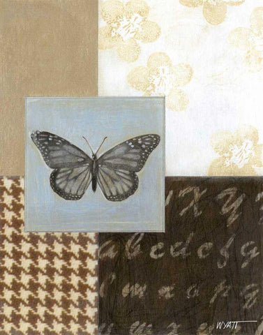 Chic Butterfly II White Modern Wood Framed Art Print with Double Matting by Wyatt Jr., Norman