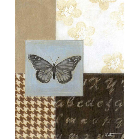 Chic Butterfly II Black Modern Wood Framed Art Print with Double Matting by Wyatt Jr., Norman