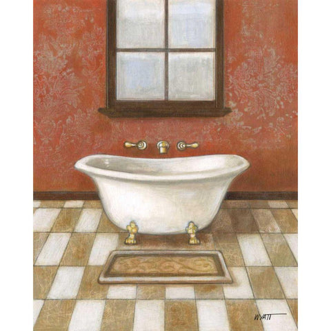 Upscale Bath I Black Modern Wood Framed Art Print with Double Matting by Wyatt Jr., Norman