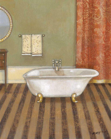 Upscale Bath II White Modern Wood Framed Art Print with Double Matting by Wyatt Jr., Norman