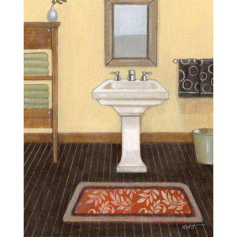 Upscale Bath III White Modern Wood Framed Art Print by Wyatt Jr., Norman