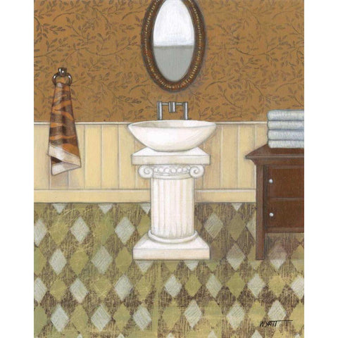 Upscale Bath IV Gold Ornate Wood Framed Art Print with Double Matting by Wyatt Jr., Norman