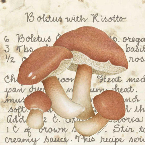 Boletus Black Modern Wood Framed Art Print by Pallan, Nancy S.