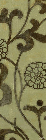 Flowering Vine II Black Ornate Wood Framed Art Print with Double Matting by Wyatt Jr., Norman