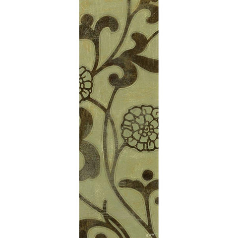 Flowering Vine II Black Modern Wood Framed Art Print by Wyatt Jr., Norman