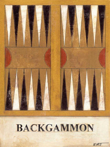 Backgammon Black Ornate Wood Framed Art Print with Double Matting by Wyatt Jr., Norman