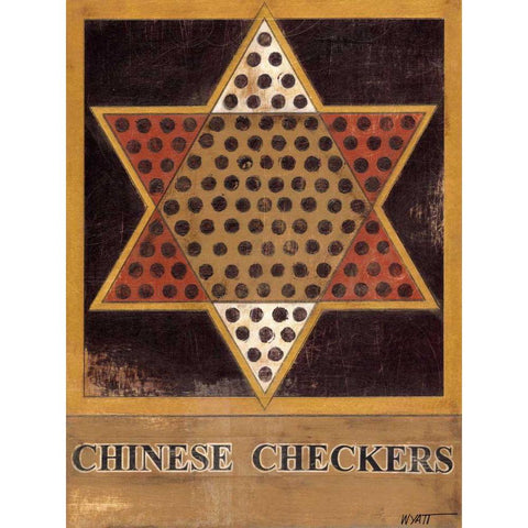 Chinese Checkers Gold Ornate Wood Framed Art Print with Double Matting by Wyatt Jr., Norman