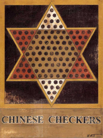 Chinese Checkers Black Ornate Wood Framed Art Print with Double Matting by Wyatt Jr., Norman