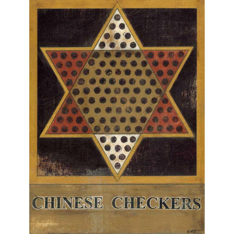 Chinese Checkers Black Modern Wood Framed Art Print with Double Matting by Wyatt Jr., Norman