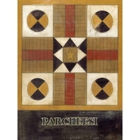 Parcheesi Black Modern Wood Framed Art Print by Wyatt Jr., Norman