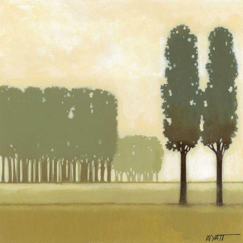 Moss Grove II White Modern Wood Framed Art Print by Wyatt Jr., Norman