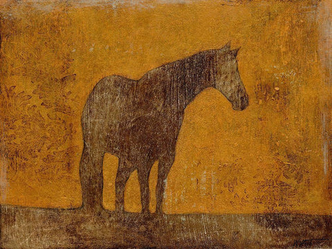Custom Oxidized Horse I (A) White Modern Wood Framed Art Print with Double Matting by Wyatt Jr., Norman
