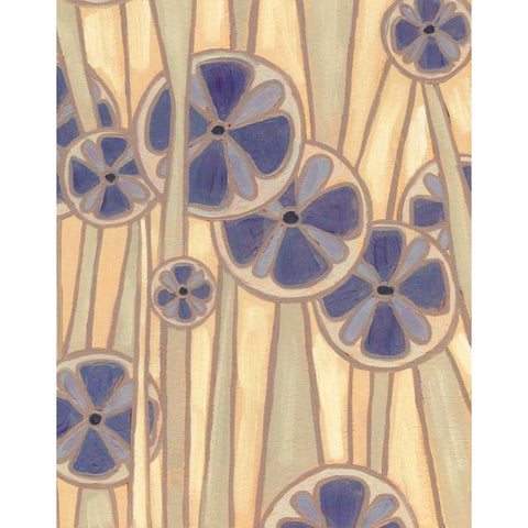 Lavender Reeds I Gold Ornate Wood Framed Art Print with Double Matting by Deans, Karen