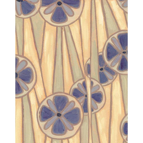 Lavender Reeds II Gold Ornate Wood Framed Art Print with Double Matting by Deans, Karen