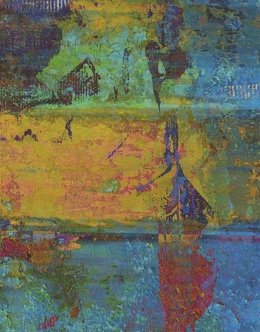 Golden Light II White Modern Wood Framed Art Print with Double Matting by Mountain Ricki