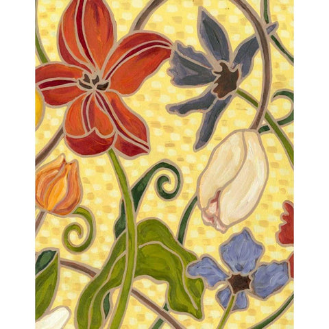 Sunny Garden I Gold Ornate Wood Framed Art Print with Double Matting by Deans, Karen