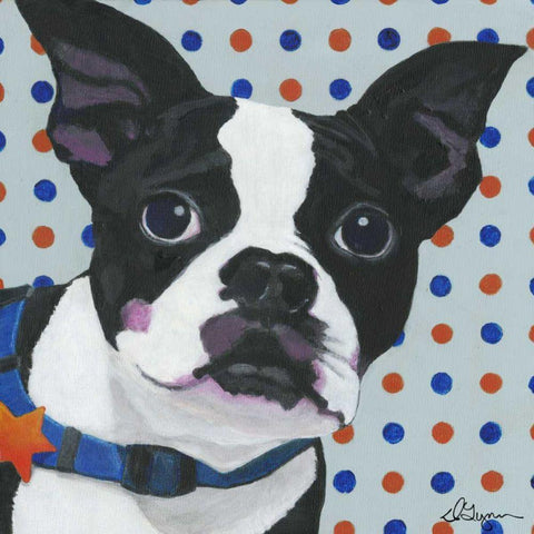 Dlynns Dogs - Diesel White Modern Wood Framed Art Print by Roll, Dlynn