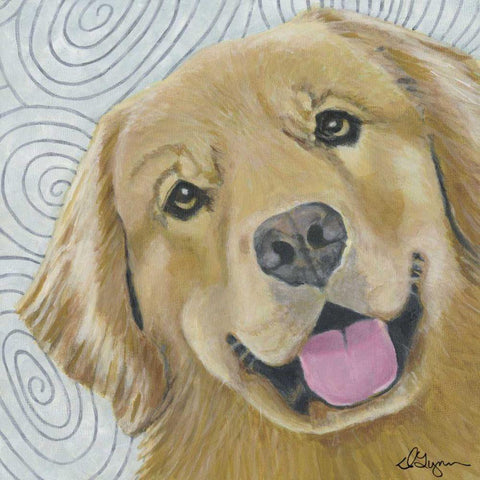 Dlynns Dogs - Cosmo Black Ornate Wood Framed Art Print with Double Matting by Roll, Dlynn