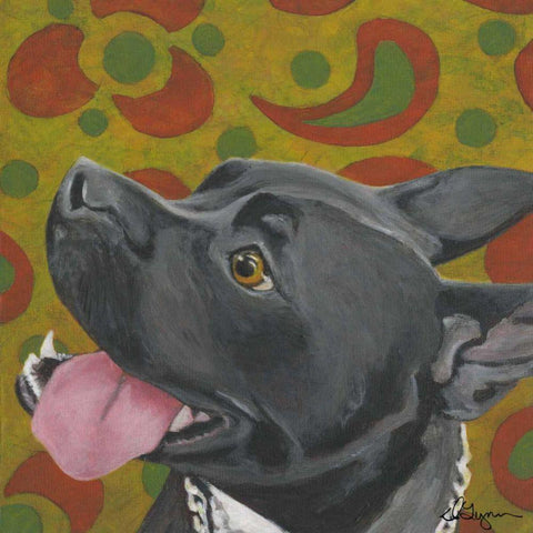 Dlynns Dogs - Kendall Black Ornate Wood Framed Art Print with Double Matting by Roll, Dlynn