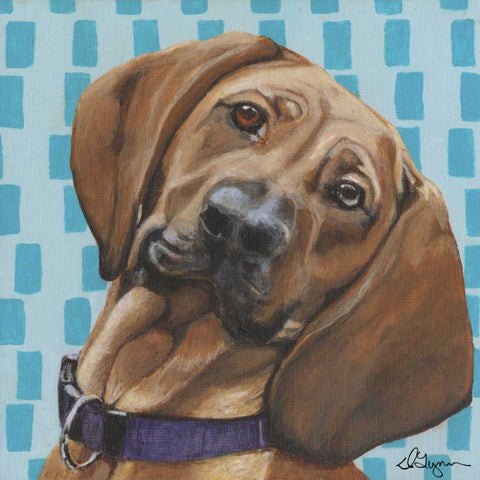 Dlynns Dogs - Dali White Modern Wood Framed Art Print by Roll, Dlynn