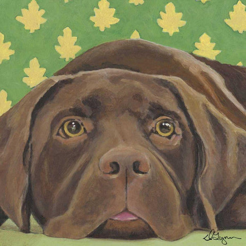 Dlynns Dogs - Casey Gold Ornate Wood Framed Art Print with Double Matting by Roll, Dlynn