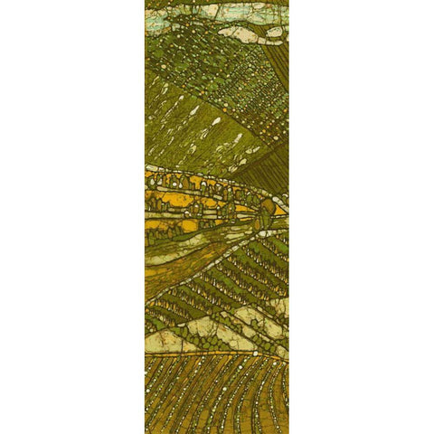 Vineyard Batik I Gold Ornate Wood Framed Art Print with Double Matting by Davis, Andrea