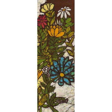 Batik Flower Panel II White Modern Wood Framed Art Print by Davis, Andrea