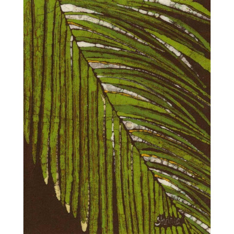 Batik Frond II Black Modern Wood Framed Art Print with Double Matting by Davis, Andrea