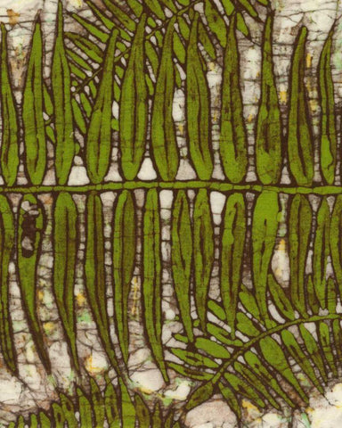 Batik Frond III Black Ornate Wood Framed Art Print with Double Matting by Davis, Andrea