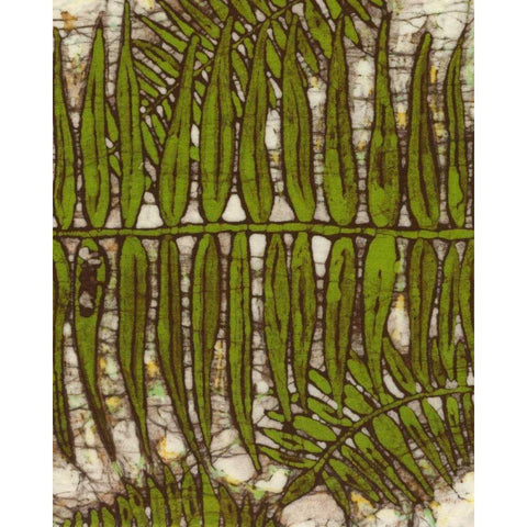 Batik Frond III Gold Ornate Wood Framed Art Print with Double Matting by Davis, Andrea
