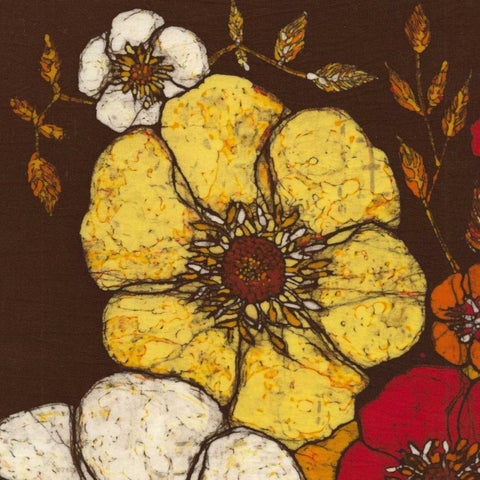 Fire Bloom I Black Ornate Wood Framed Art Print with Double Matting by Davis, Andrea
