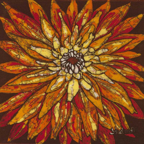 Fire Bloom IV Gold Ornate Wood Framed Art Print with Double Matting by Davis, Andrea