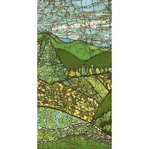 Green Landscape I Black Modern Wood Framed Art Print by Davis, Andrea