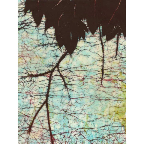 Batik Hanging Leaves II Black Modern Wood Framed Art Print by Davis, Andrea